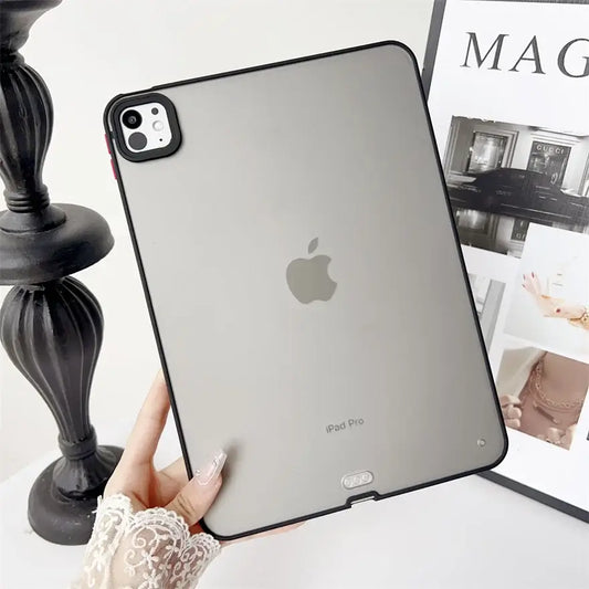 For iPad Pro 13 Case For iPad Pro 11 Tablet Case For iPad Air 13 Cover Transparent TPU Soft Back Cover Protective Shell+Gift