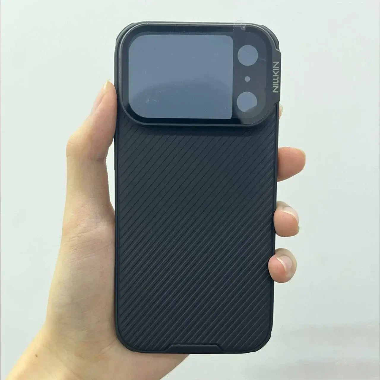 For iPhone 17 Pro Max, NILLKIN CamShield Case, Lens Slide Cover + Rebound Hinge, Imported PC Material, Herringbone Pattern Shell