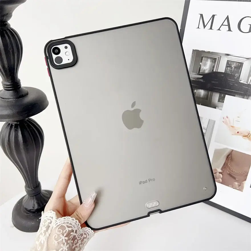 For iPad Pro 13 Case For iPad Pro 11 Tablet Case For iPad Air 13 Cover Transparent TPU Soft Back Cover Protective Shell+Gift