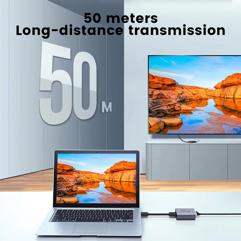 2025 hot sale UGREEN 1.3 Ethernet Extender Adapter 1080P/60Hz, 50 Meters Transmission Distance