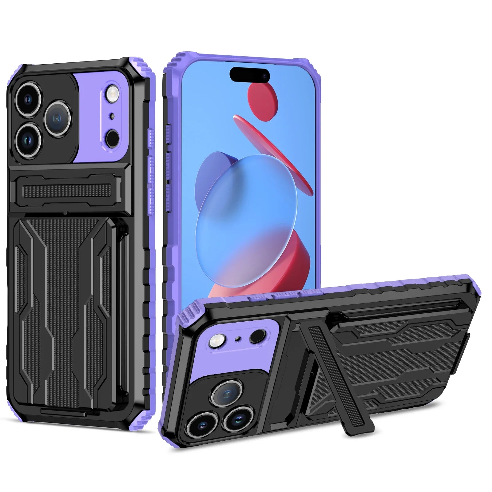 For Apple iPhone 17 Pro Max Case Shockproof Armor Phone Protect Cases For iPhone 17 Pro 17Air 17 Case With Card Slot Stand Cover