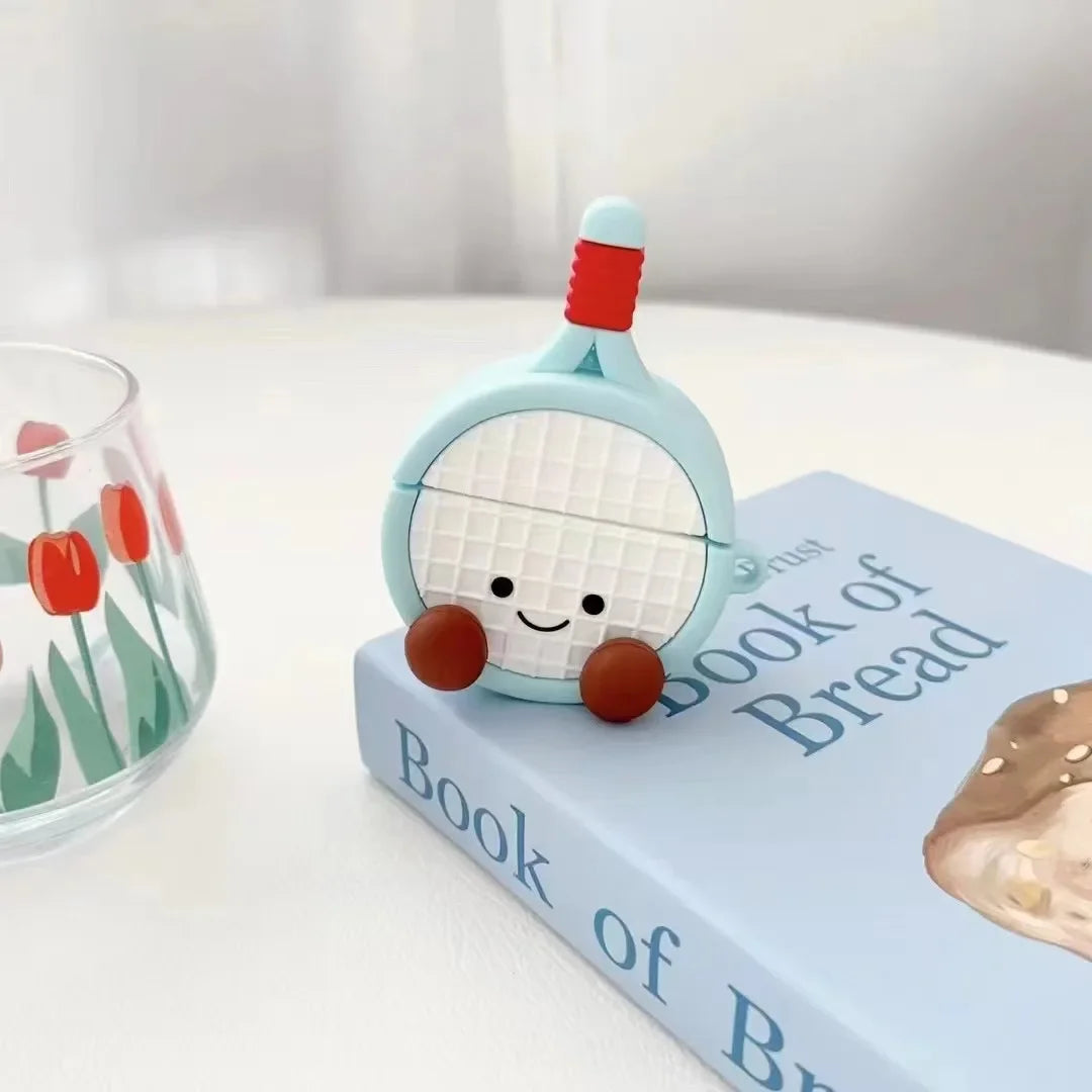 For Airpods 1 2 Pro 3 Individuality Cute White Cartoon with Earphones Hook up Anti-Drop Earphone Case For Airpods Pro 2 Shell