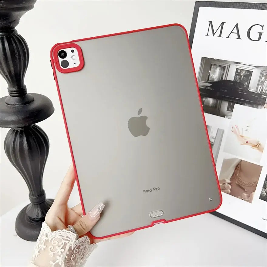 For iPad Pro 13 Case For iPad Pro 11 Tablet Case For iPad Air 13 Cover Transparent TPU Soft Back Cover Protective Shell+Gift