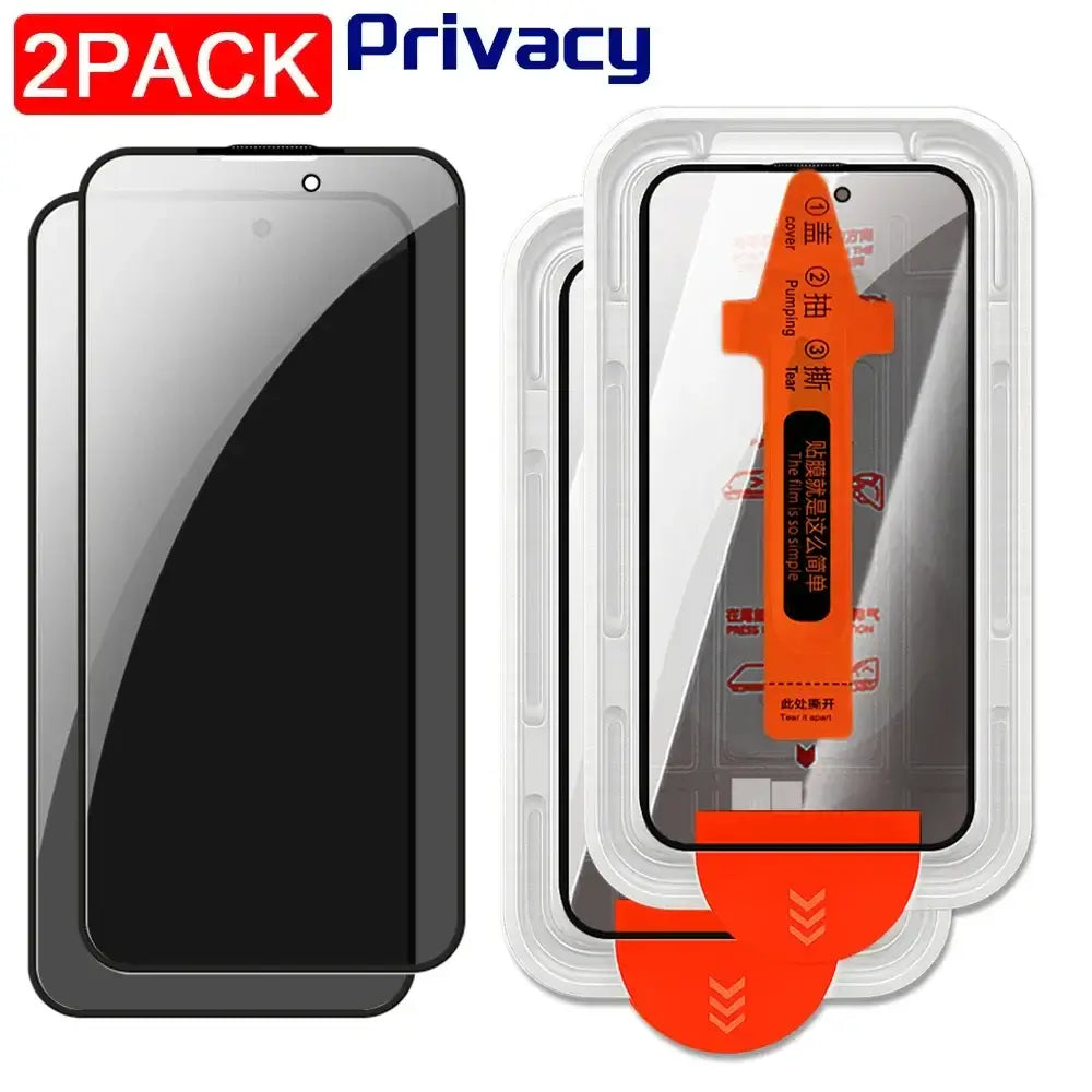 Easy Installation Privacy Screen Protector for iPhone 17 16 Pro Max 16 Plus 17 Air Anti-spy / HD Clear Tempered Glass One-Click