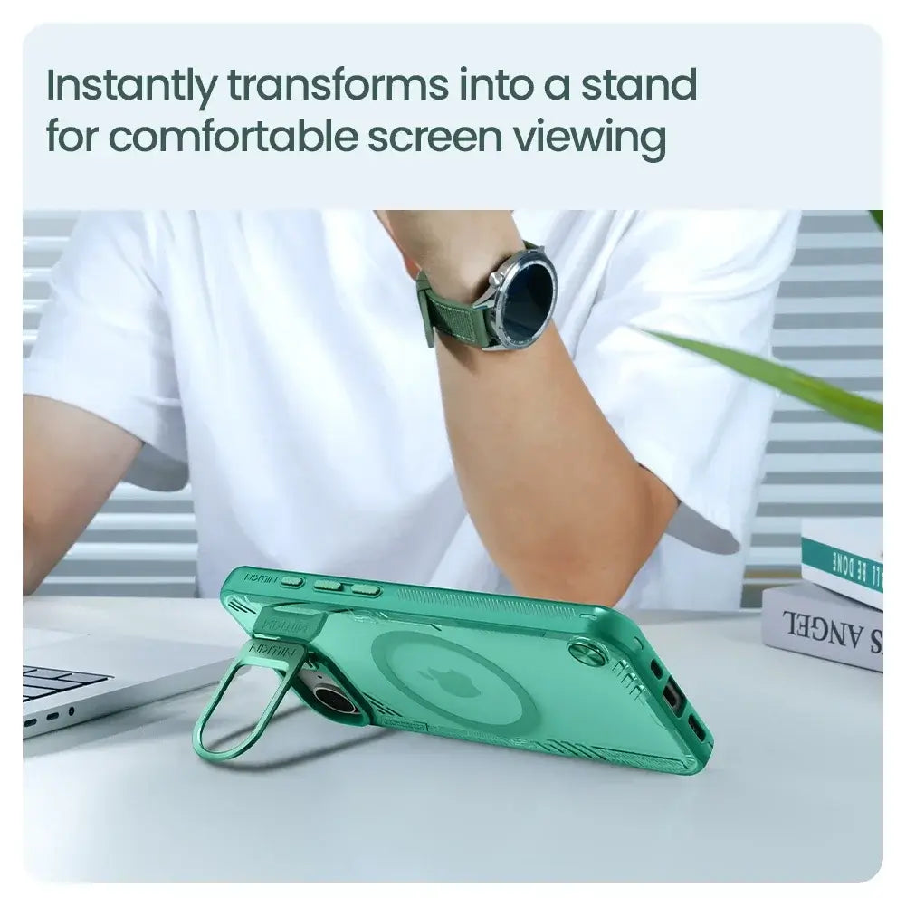 For iPhone 16e Case NILLKIN Iceblade Prop for Magnetic Privacy Lens Camera Hollow Protect Cover