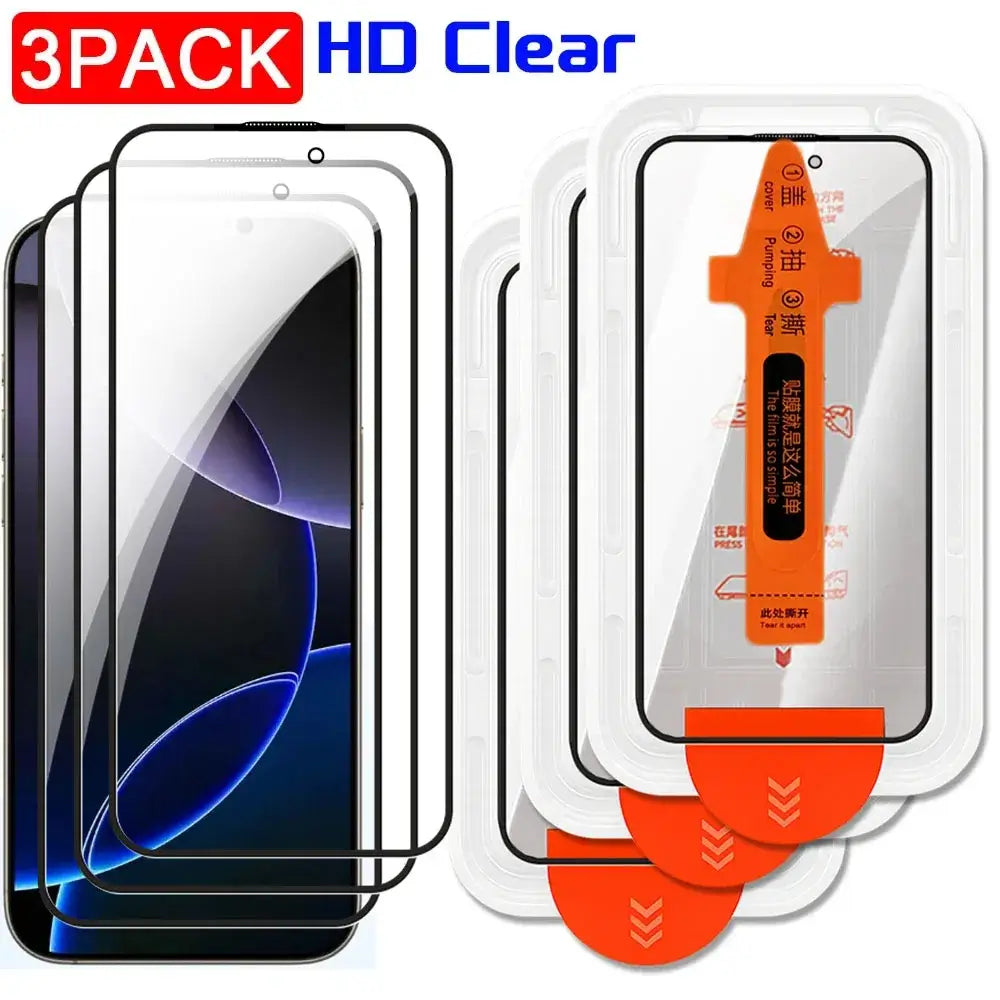 Easy Installation Privacy Screen Protector for iPhone 17 16 Pro Max 16 Plus 17 Air Anti-spy / HD Clear Tempered Glass One-Click