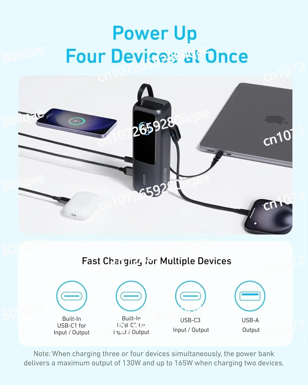 Anker Power Bank 25,000mAh 165W Ultra-Fast Portable Charger for Dual Laptops,Fast Charging Battery Pack