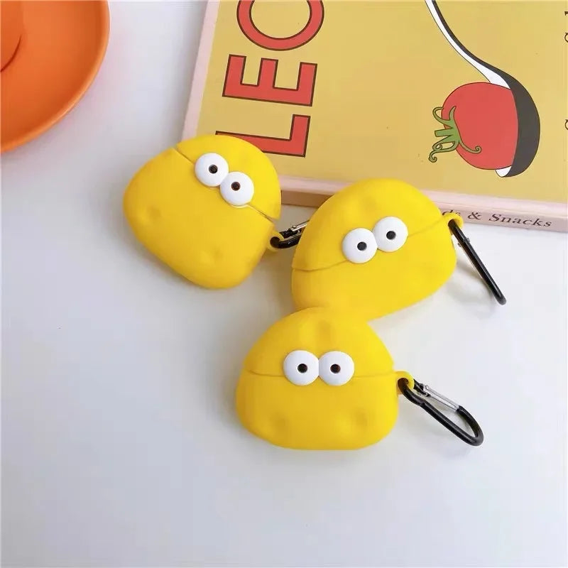For Airpods 1 2 Pro 3 Individuality Cute White Cartoon with Earphones Hook up Anti-Drop Earphone Case For Airpods Pro 2 Shell