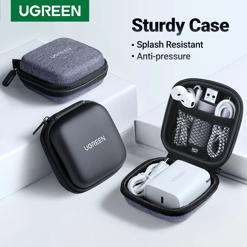 جراب سماعة أذن UGREEN حقيبة سماعة صلبة لسماعات Airpods Earpods وسادات أذن Sennheiser ملحقات سماعات الأذن اللاسلكية Bluetooth