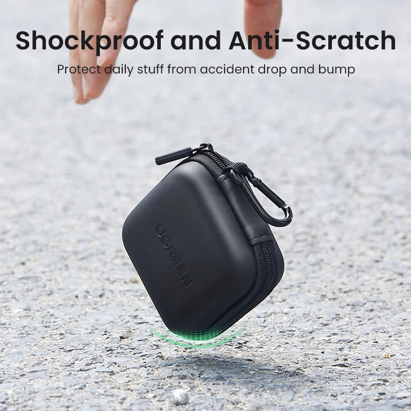 جراب سماعة أذن UGREEN حقيبة سماعة صلبة لسماعات Airpods Earpods وسادات أذن Sennheiser ملحقات سماعات الأذن اللاسلكية Bluetooth