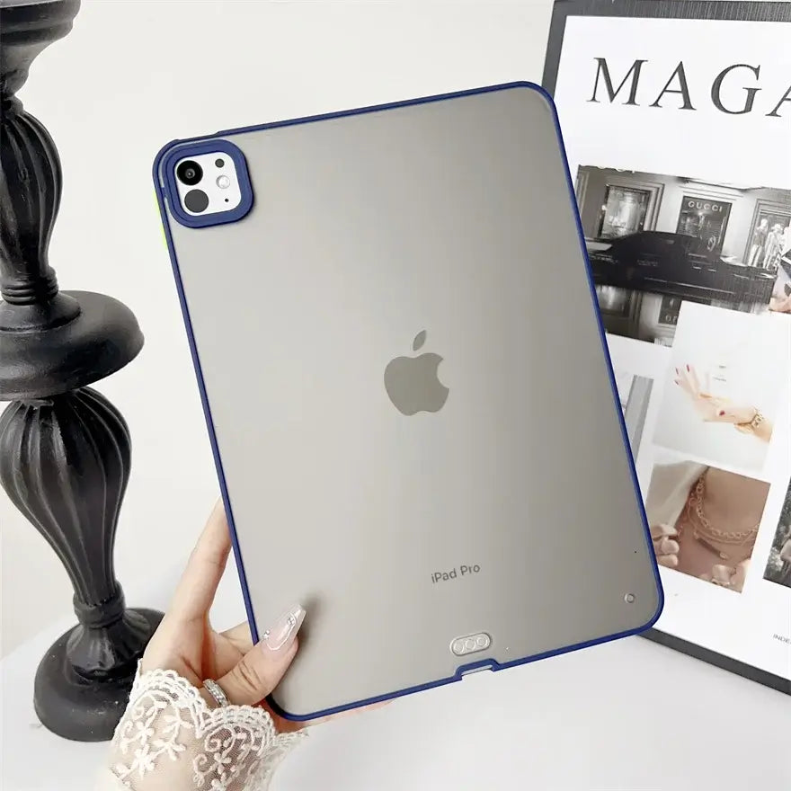 For iPad Pro 13 Case For iPad Pro 11 Tablet Case For iPad Air 13 Cover Transparent TPU Soft Back Cover Protective Shell+Gift