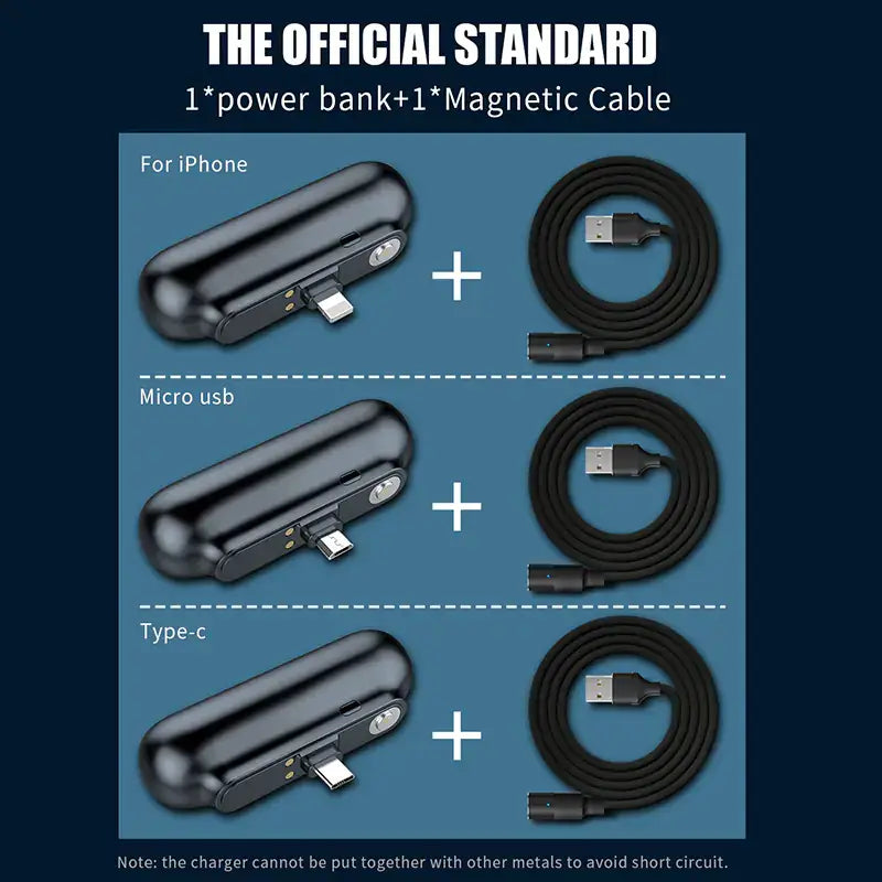 Creative Portable Mini Power Bank with Built-in Cable