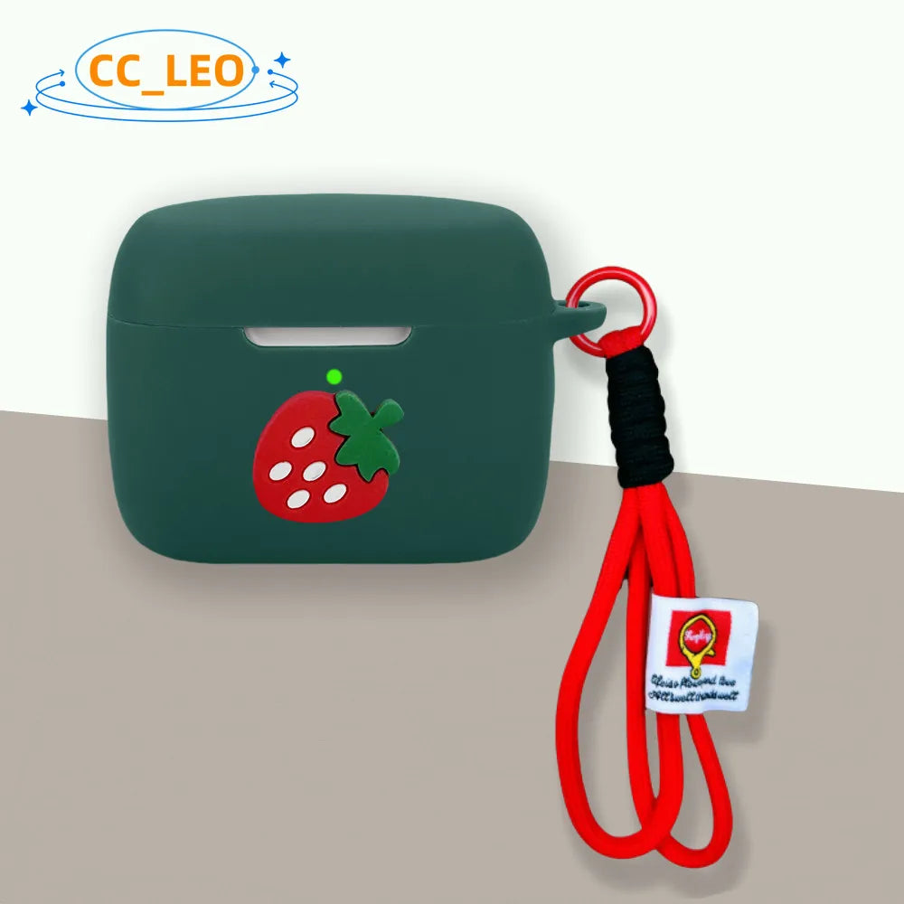 For Soundcore AeroClip Case Cute Lanyard Pendant Cartoon Shiba Inu Silicone Soft Case Anker Soundcore AeroClip Protective Cover