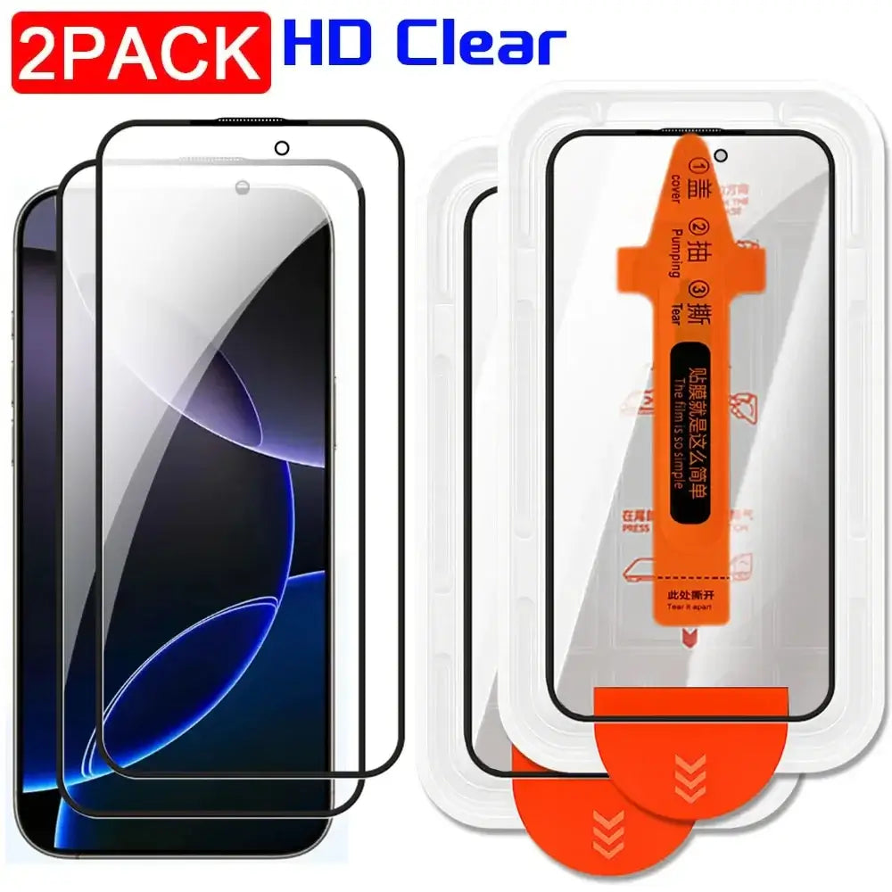 Easy Installation Privacy Screen Protector for iPhone 17 16 Pro Max 16 Plus 17 Air Anti-spy / HD Clear Tempered Glass One-Click