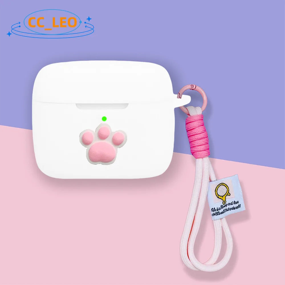 For Soundcore AeroClip Case Cute Lanyard Pendant Cartoon Shiba Inu Silicone Soft Case Anker Soundcore AeroClip Protective Cover