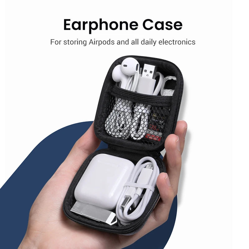 جراب سماعة أذن UGREEN حقيبة سماعة صلبة لسماعات Airpods Earpods وسادات أذن Sennheiser ملحقات سماعات الأذن اللاسلكية Bluetooth