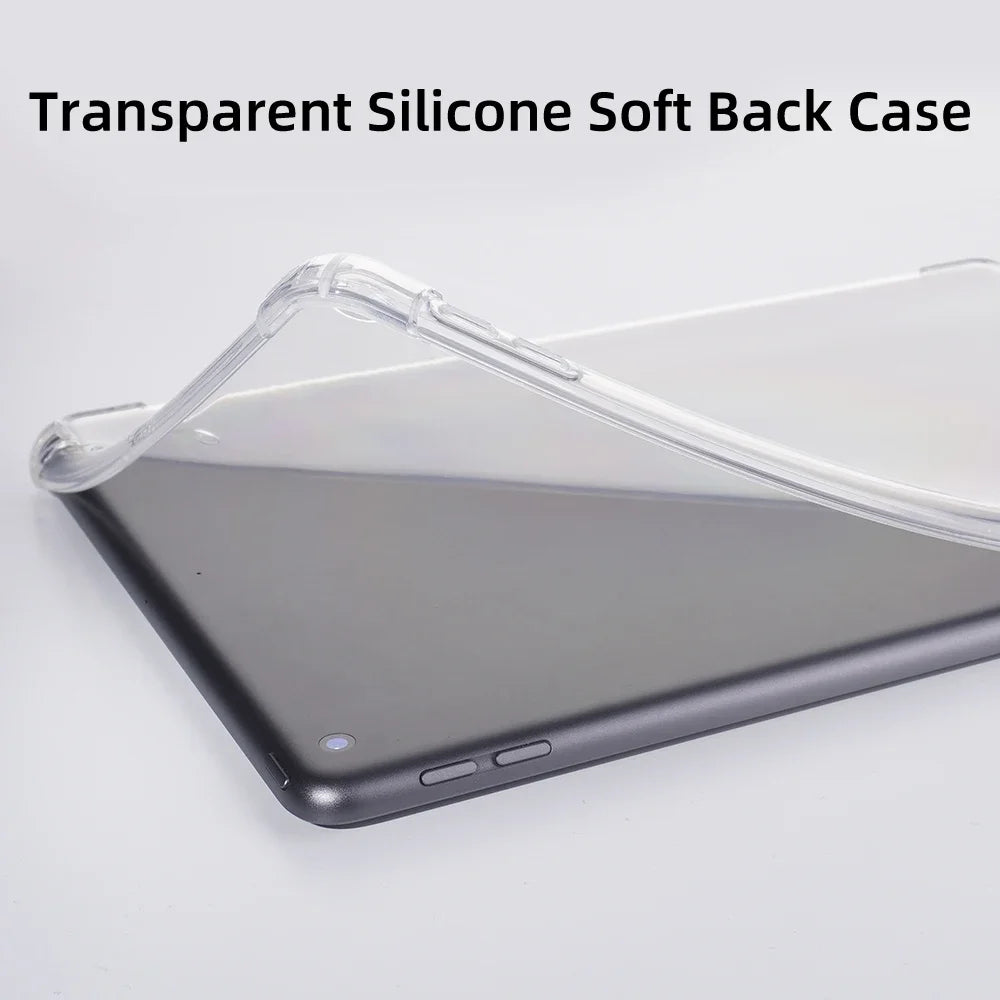 For iPad Air 11-inch M2 2024 Pro 11/13in M4 Case Transparent TPU Cover for iPad 10/9/8/7/6/5 Gen Air 4/5th 10.9 3rd 10.5 Mini 6