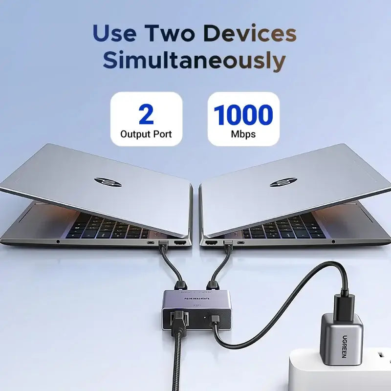 UGREEN 1000Mbps RJ45 Splitter 1 to 2 Ethernet Adapter