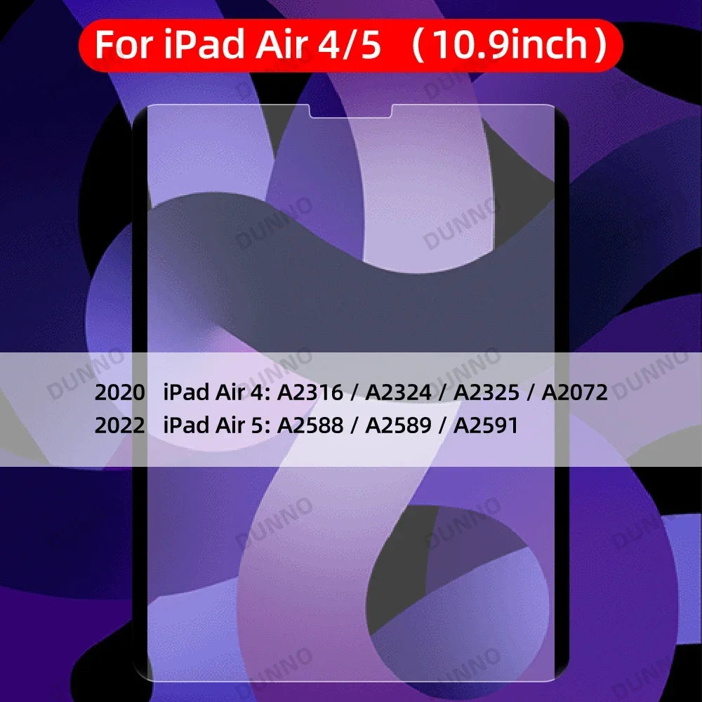 For  iPad Air 11 13 M2 Pro 11 13 M4 iPad 10.2 7/8/9th iPad 10th Gen Pro 12.9 4/5/6th Pro 11 iPad 9.7 mini 4/5/6/7 Screen Protect
