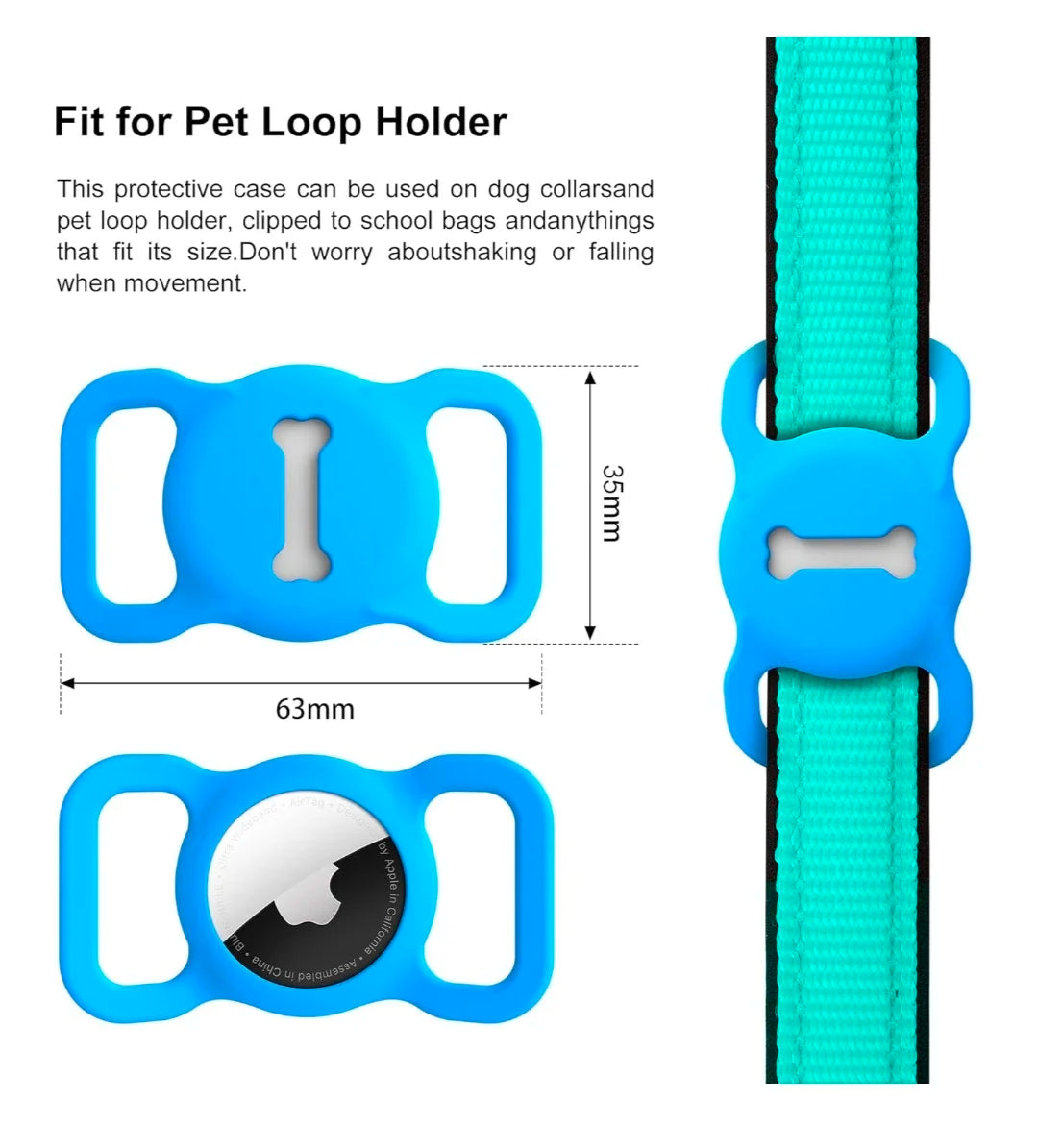 for Airtag Dog Collar Holder, Air Tag Protective Cat Airtag Dog Collar,Silicone AirTags GPS Tracking Accessories,Air Tags with B