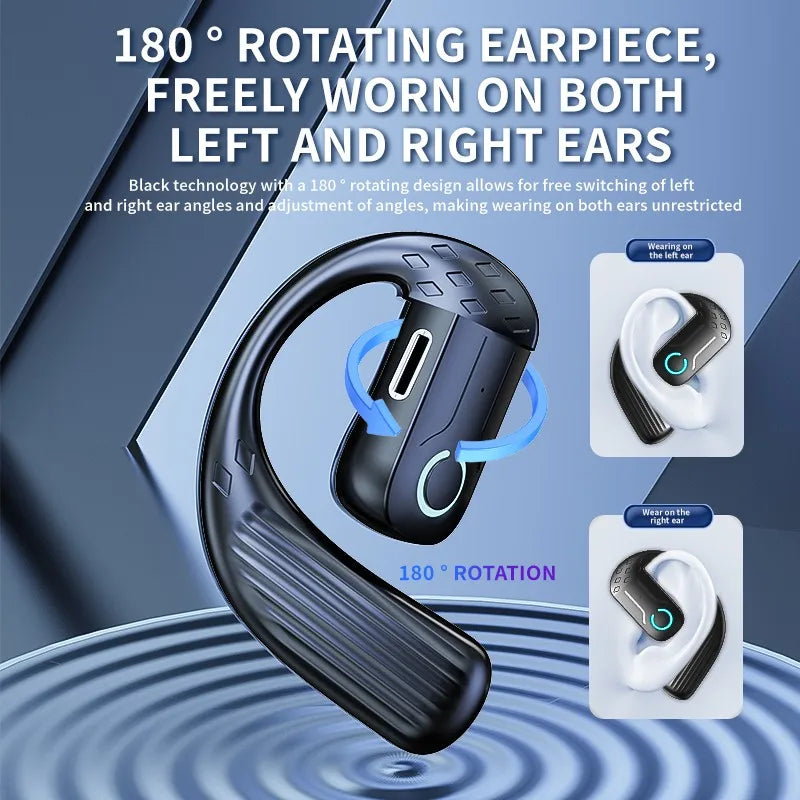 bluetooth 5.4 headset, open wireless earphone, universal ear-hook earphone, left right adjustable headset, sport business bluetooth earphone, wireless headset with mic, rotation ear hook headphone.