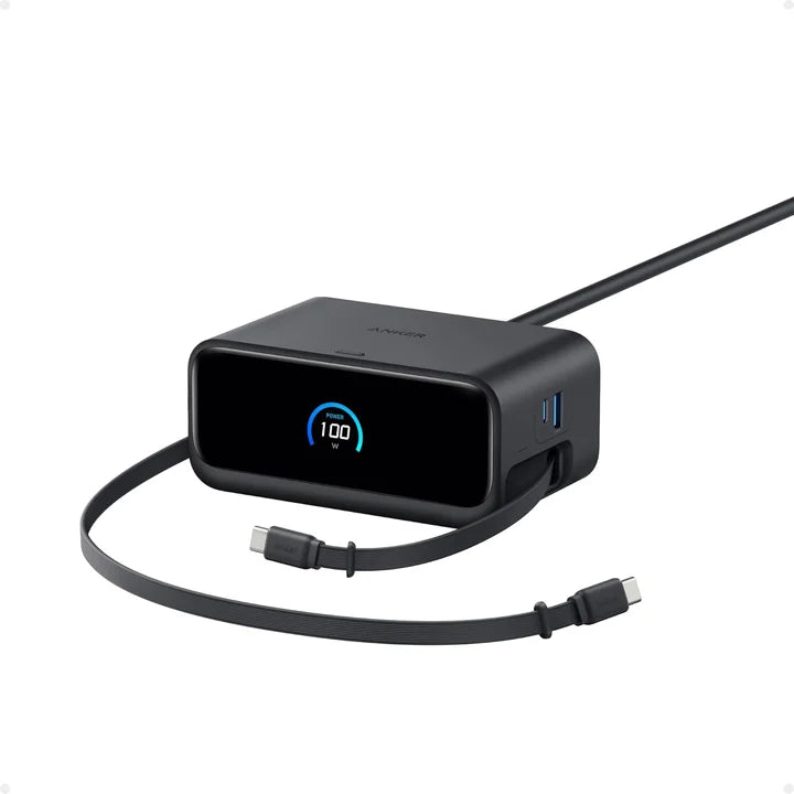 Anker Nano 100W Charging Station 7-in-1 USB-C Power Strip with 2 Anker InstaCord Retract le C le Fast Charging for iPhone