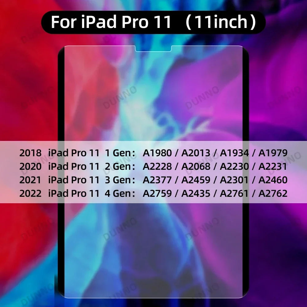 For  iPad Air 11 13 M2 Pro 11 13 M4 iPad 10.2 7/8/9th iPad 10th Gen Pro 12.9 4/5/6th Pro 11 iPad 9.7 mini 4/5/6/7 Screen Protect