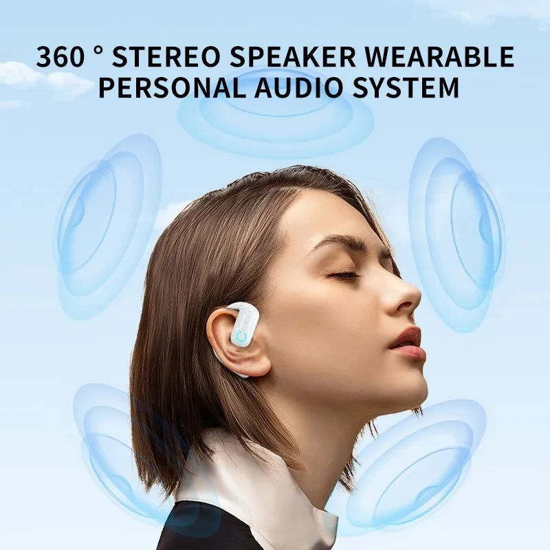 bluetooth 5.4 headset, open wireless earphone, universal ear-hook earphone, left right adjustable headset, sport business bluetooth earphone, wireless headset with mic, rotation ear hook headphone.