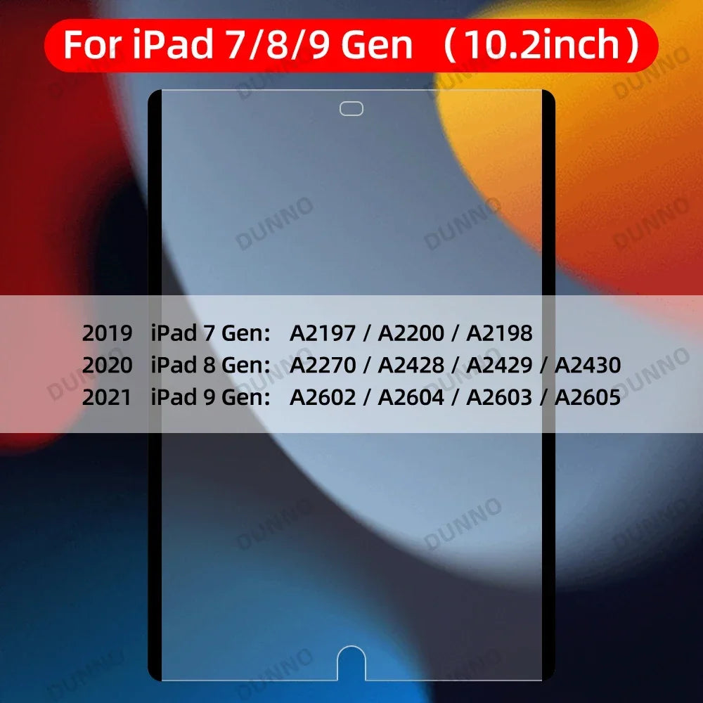 For  iPad Air 11 13 M2 Pro 11 13 M4 iPad 10.2 7/8/9th iPad 10th Gen Pro 12.9 4/5/6th Pro 11 iPad 9.7 mini 4/5/6/7 Screen Protect