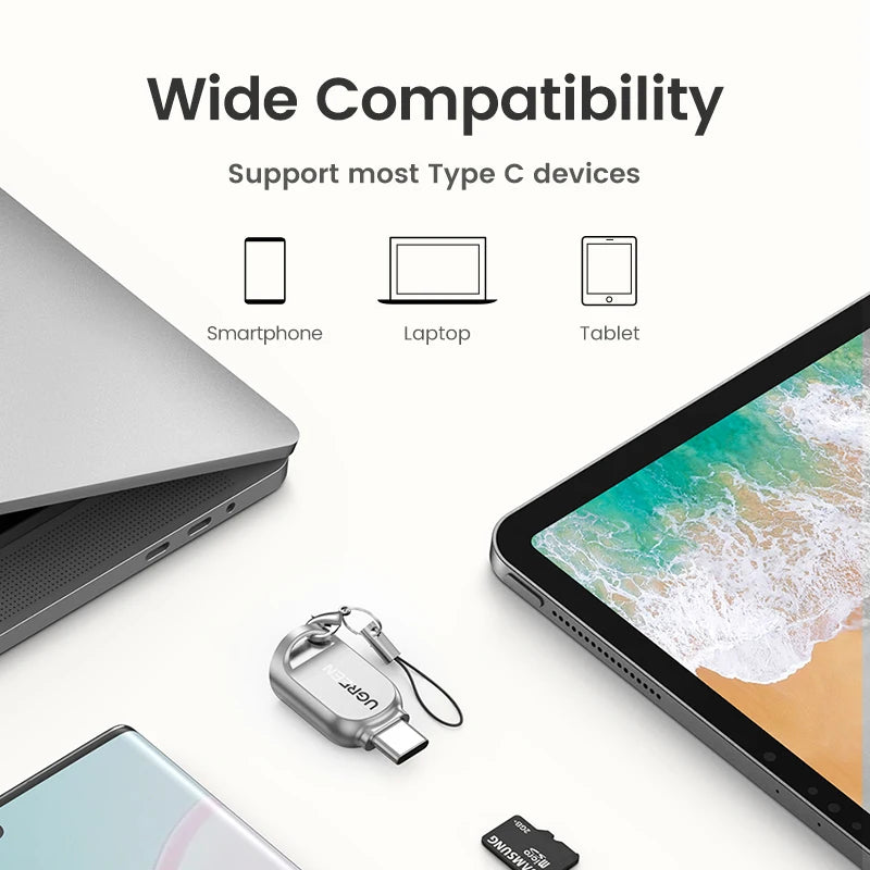 UGREEN USB-C Card Reader — Micro SD/TF OTG, USB3.0