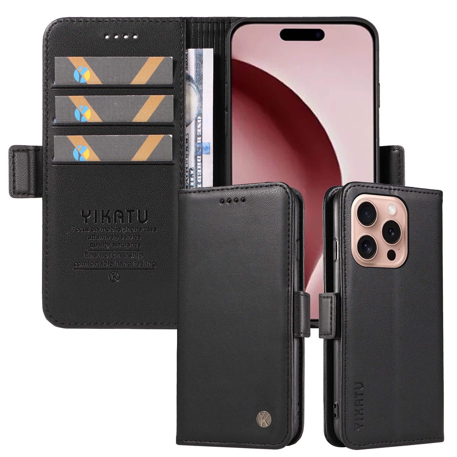 Full Matte TPU Leather Flip Phone Case Suitable For iPhone 16 16E Pro/Pro Max iPhone 17 17Air Pro/Pro Max Double Folding Process