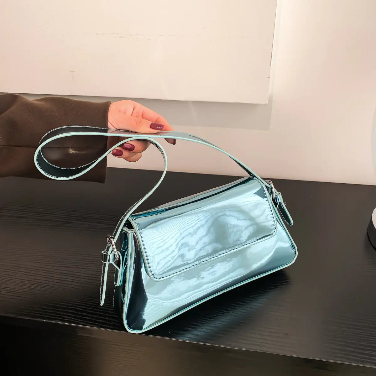 Chic Y2K Silver Handbag for Women - Trendy Shoulder Bag