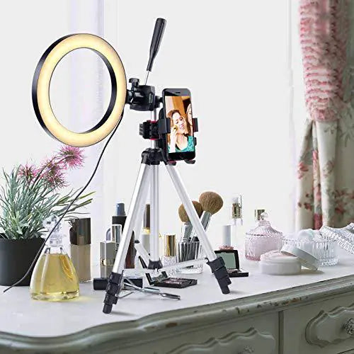 Adjustable 7.9-Inch LED Ring Light with Tripod