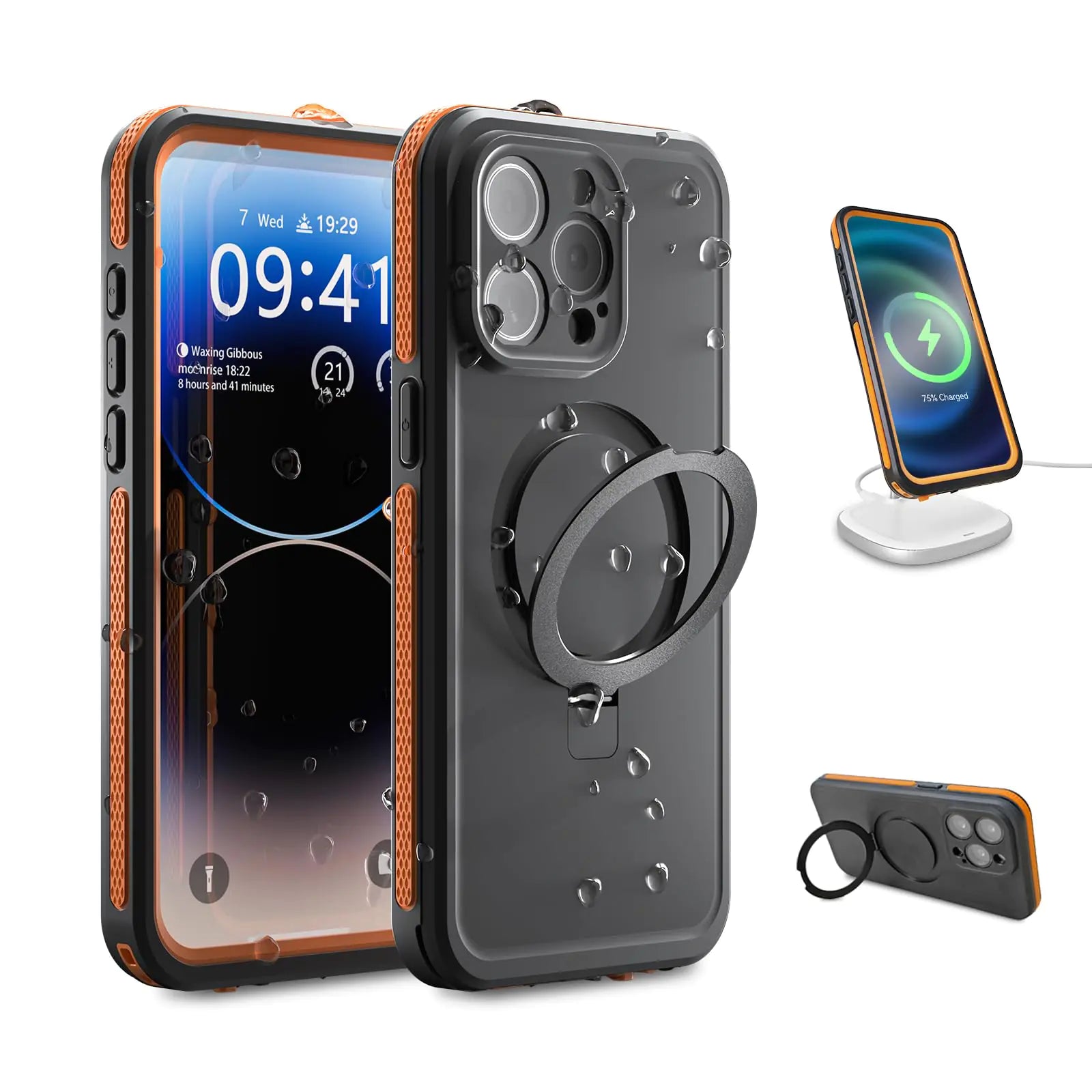 TELESIN° Waterproof Case for iPhone 15 Pro Max IP68 & Built-in Lens Screen Protector Full Body Magnetic Protective Phone Case for iPhone 15 Pro Max Dropproof | Dustproof | Shockproof Phone Cover