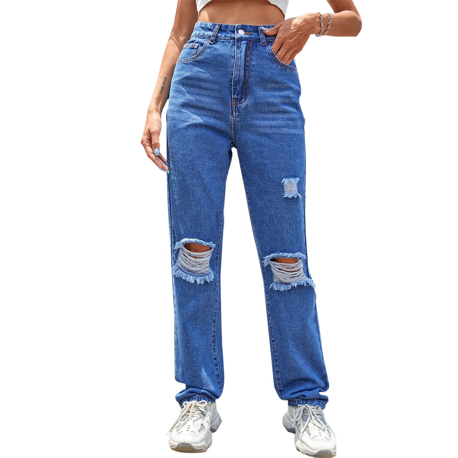 Women's New Style Fashion Trendy Denim Trousers