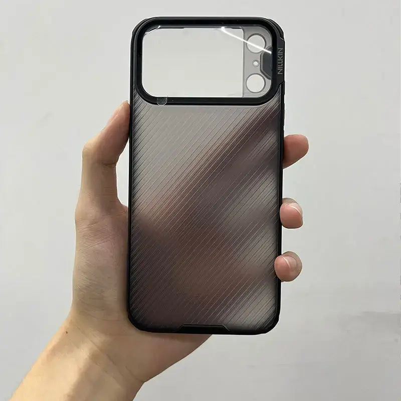 For iPhone 17 Pro Max, NILLKIN CamShield Case, Lens Slide Cover + Rebound Hinge, Imported PC Material, Herringbone Pattern Shell