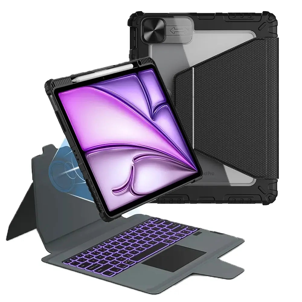 For iPad Air 13 Air 11 2024 Magnetic Smart Case Nillkin New iPad Pro 13 11 inch iPad Shell Cover 360° Rotation With Pencil Slot