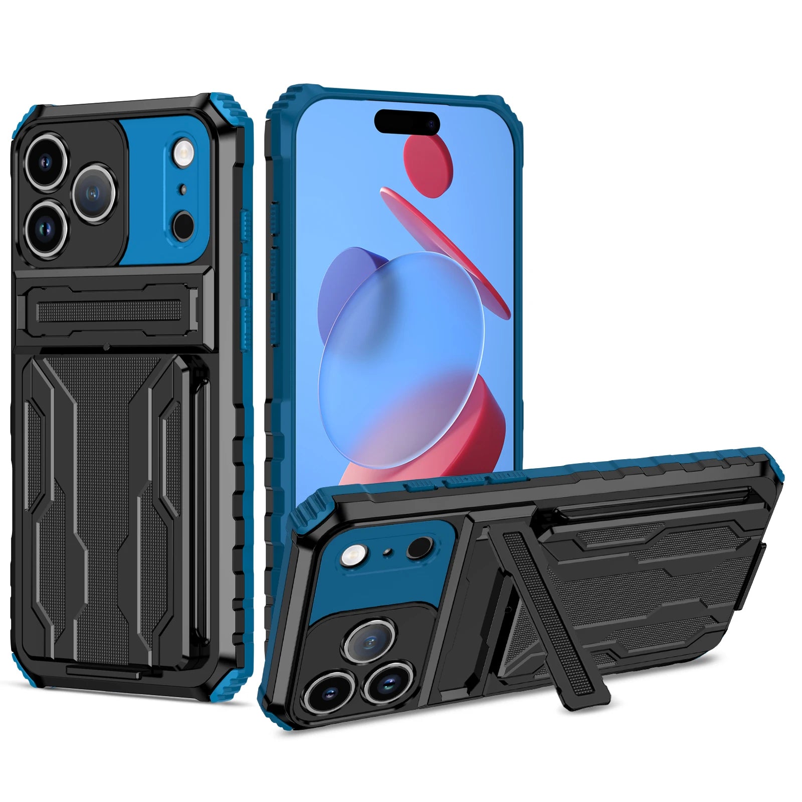 For Apple iPhone 17 Pro Max Case Shockproof Armor Phone Protect Cases For iPhone 17 Pro 17Air 17 Case With Card Slot Stand Cover
