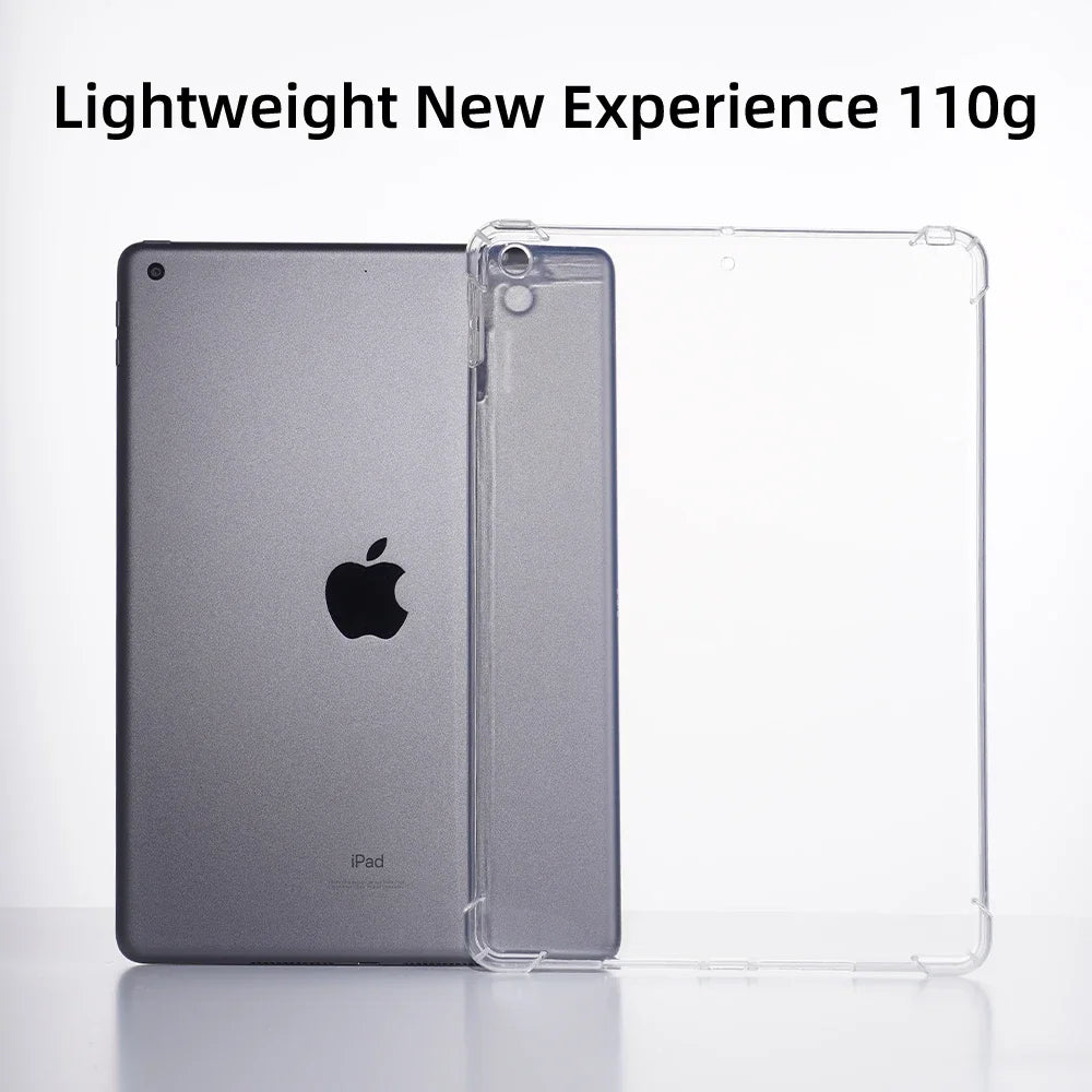 For iPad Air 11-inch M2 2024 Pro 11/13in M4 Case Transparent TPU Cover for iPad 10/9/8/7/6/5 Gen Air 4/5th 10.9 3rd 10.5 Mini 6