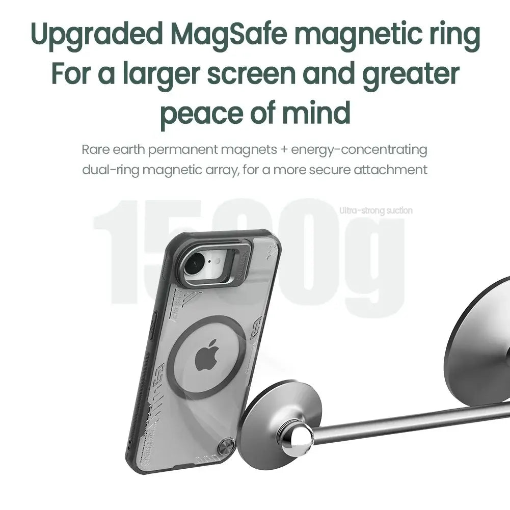 For iPhone 16e Case NILLKIN Iceblade Prop for Magnetic Privacy Lens Camera Hollow Protect Cover