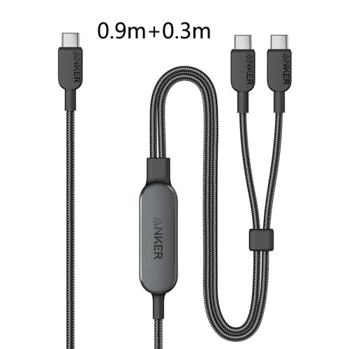 Anker USB C Cable 4ft 2-in-1 140W Max Fast Charging for iPhone 15 Series, Samsung, MacBook,and More (USB 2.0, Braided)