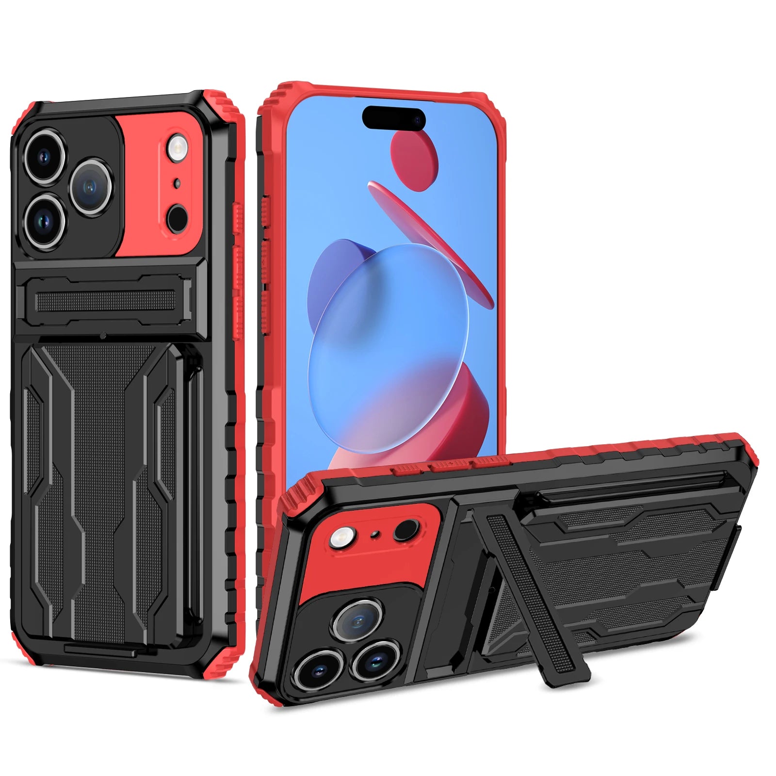 For Apple iPhone 17 Pro Max Case Shockproof Armor Phone Protect Cases For iPhone 17 Pro 17Air 17 Case With Card Slot Stand Cover