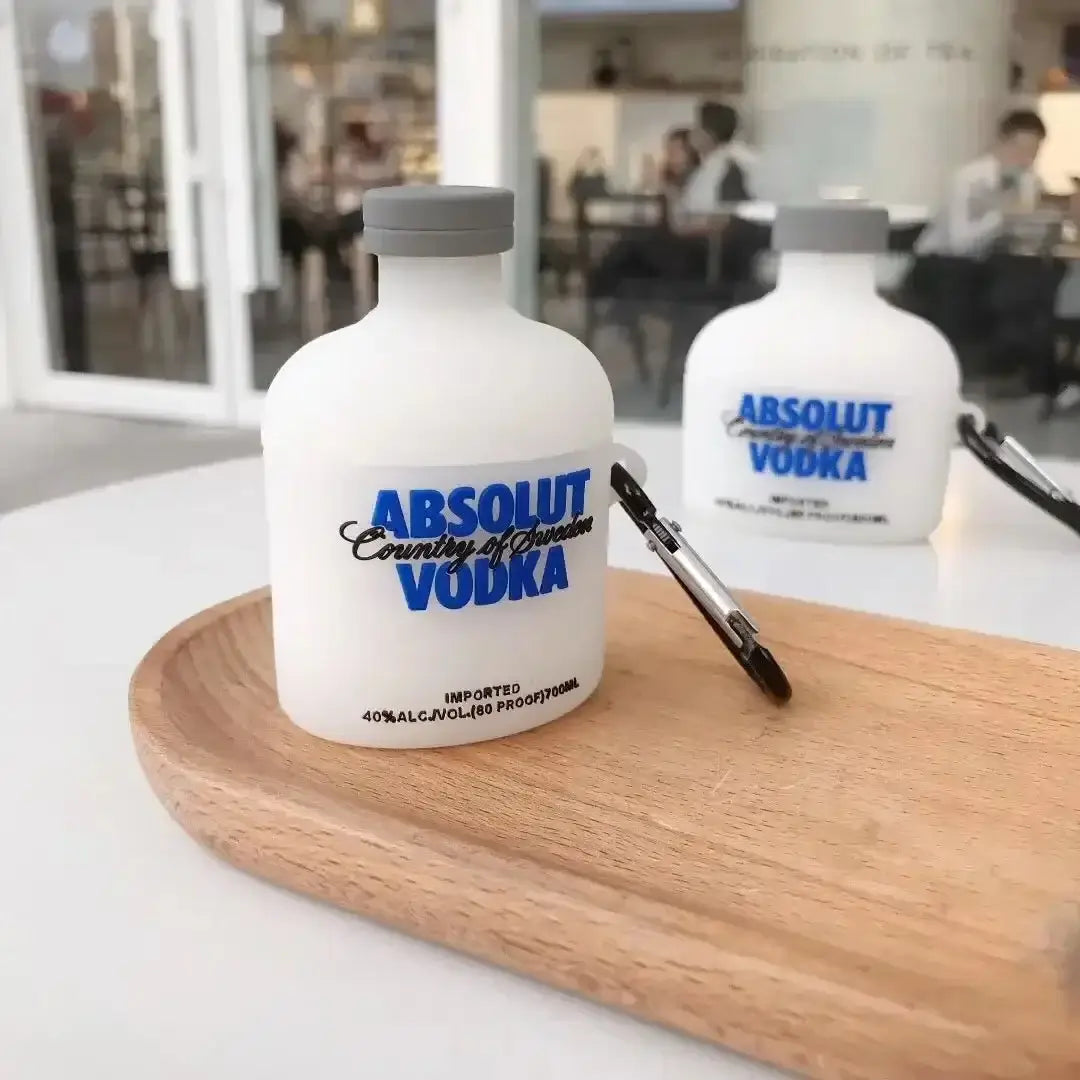 For AirPods 4 3 2 1 Pro Pro2 Earphone Case 3D Vodka Silicone Cartoon Headphone Box With Pendant Cover