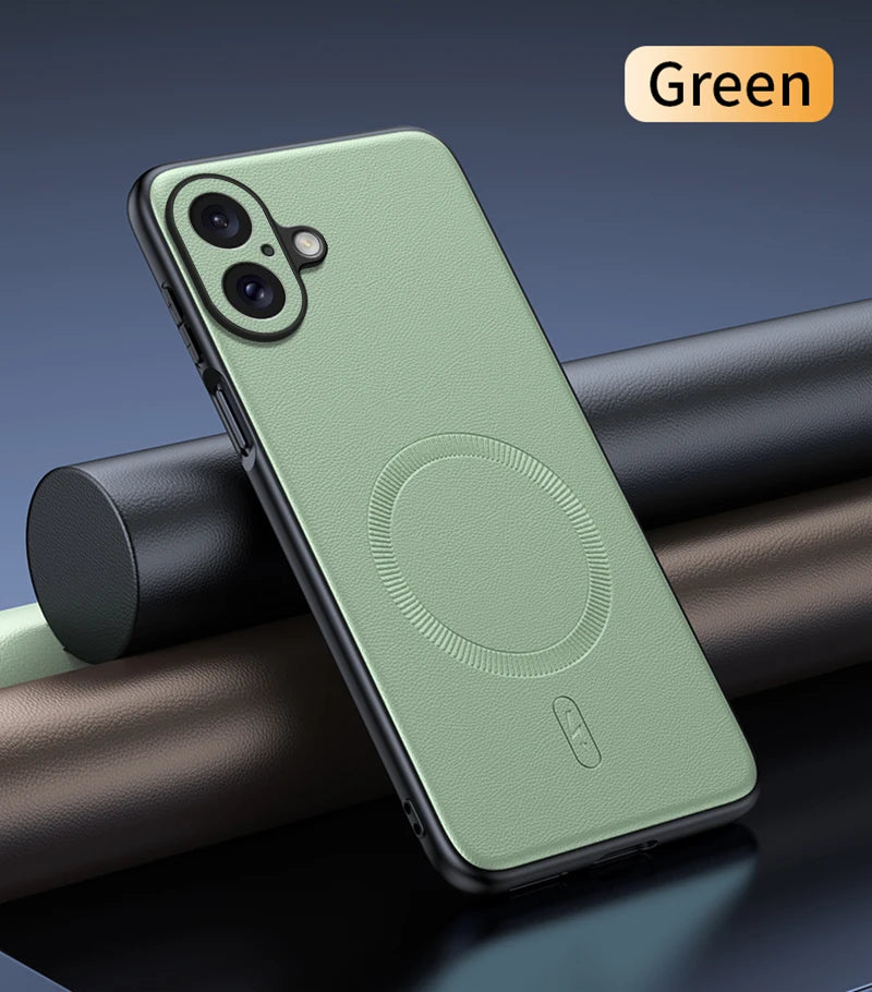 For Iphone 17 Case Magnetic Leather Shield Cover For Iphone 17 Anti-Fingerprint Non-Slip PC+TPU