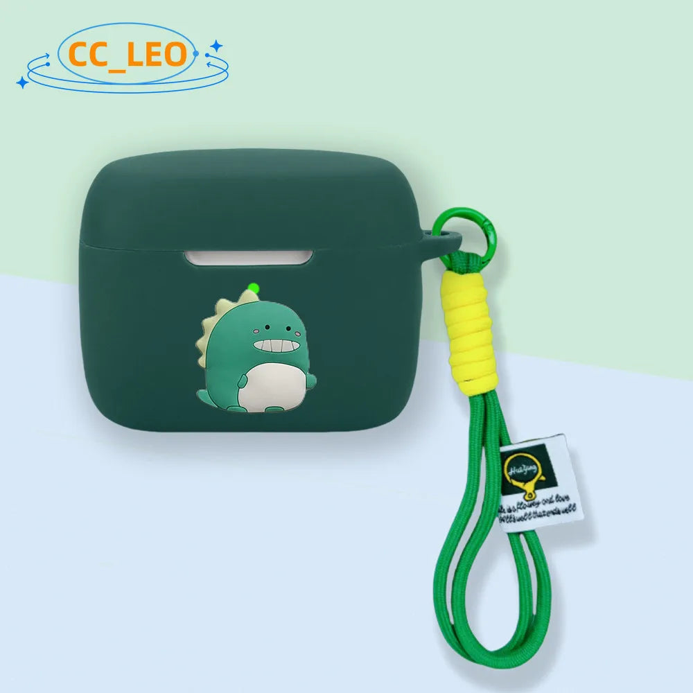 For Soundcore AeroClip Case Cute Lanyard Pendant Cartoon Shiba Inu Silicone Soft Case Anker Soundcore AeroClip Protective Cover