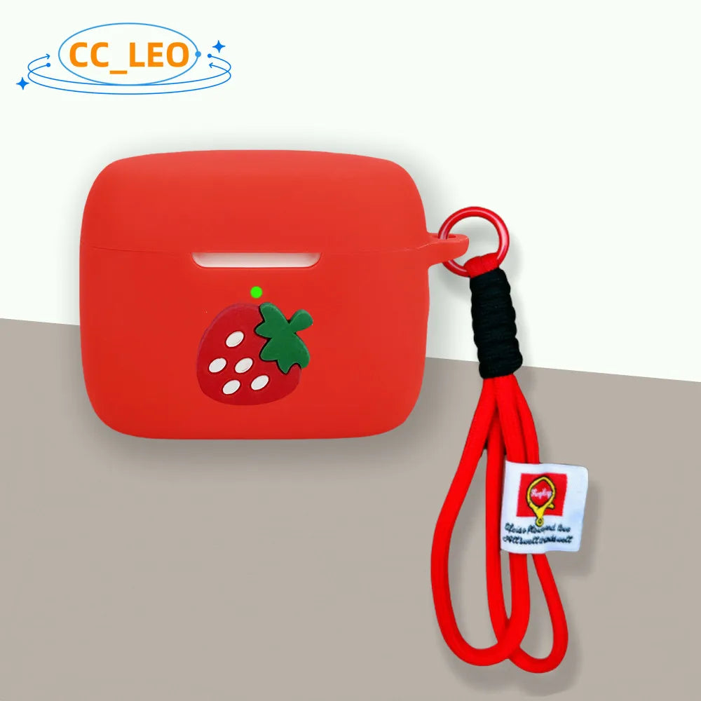 For Soundcore AeroClip Case Cute Lanyard Pendant Cartoon Shiba Inu Silicone Soft Case Anker Soundcore AeroClip Protective Cover