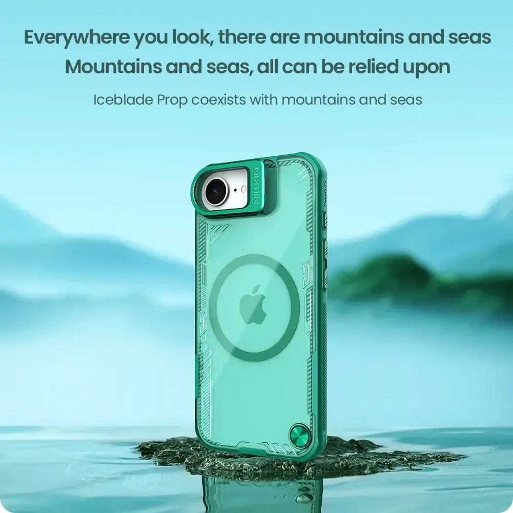 For iPhone 16e Case NILLKIN Iceblade Prop for Magnetic Privacy Lens Camera Hollow Protect Cover