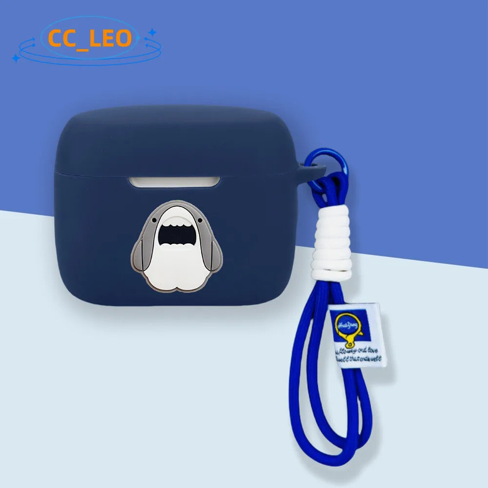 For Soundcore AeroClip Case Cute Lanyard Pendant Cartoon Shiba Inu Silicone Soft Case Anker Soundcore AeroClip Protective Cover