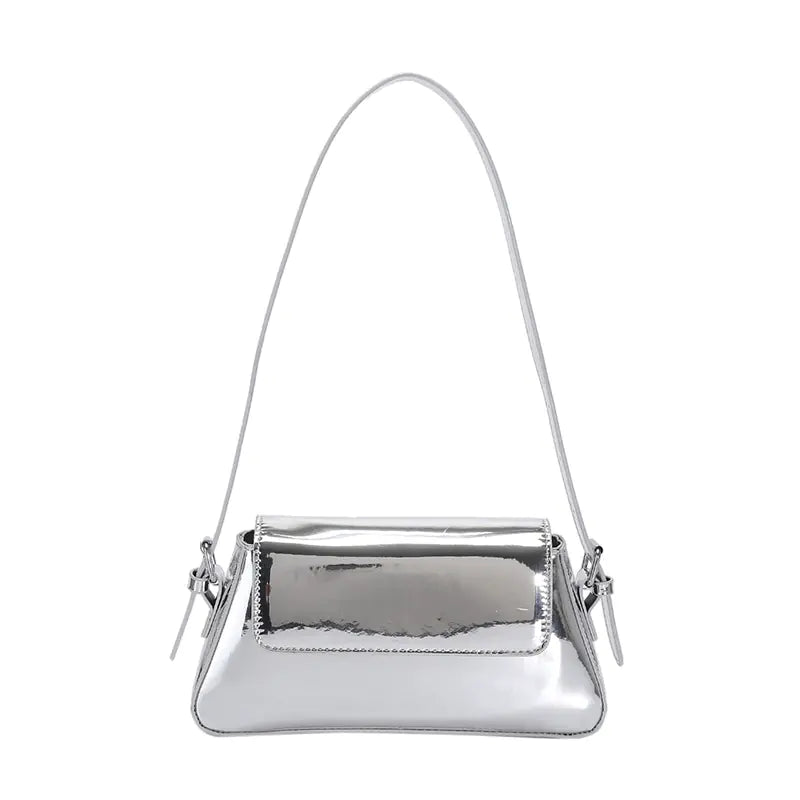 Chic Y2K Silver Handbag for Women - Trendy Shoulder Bag
