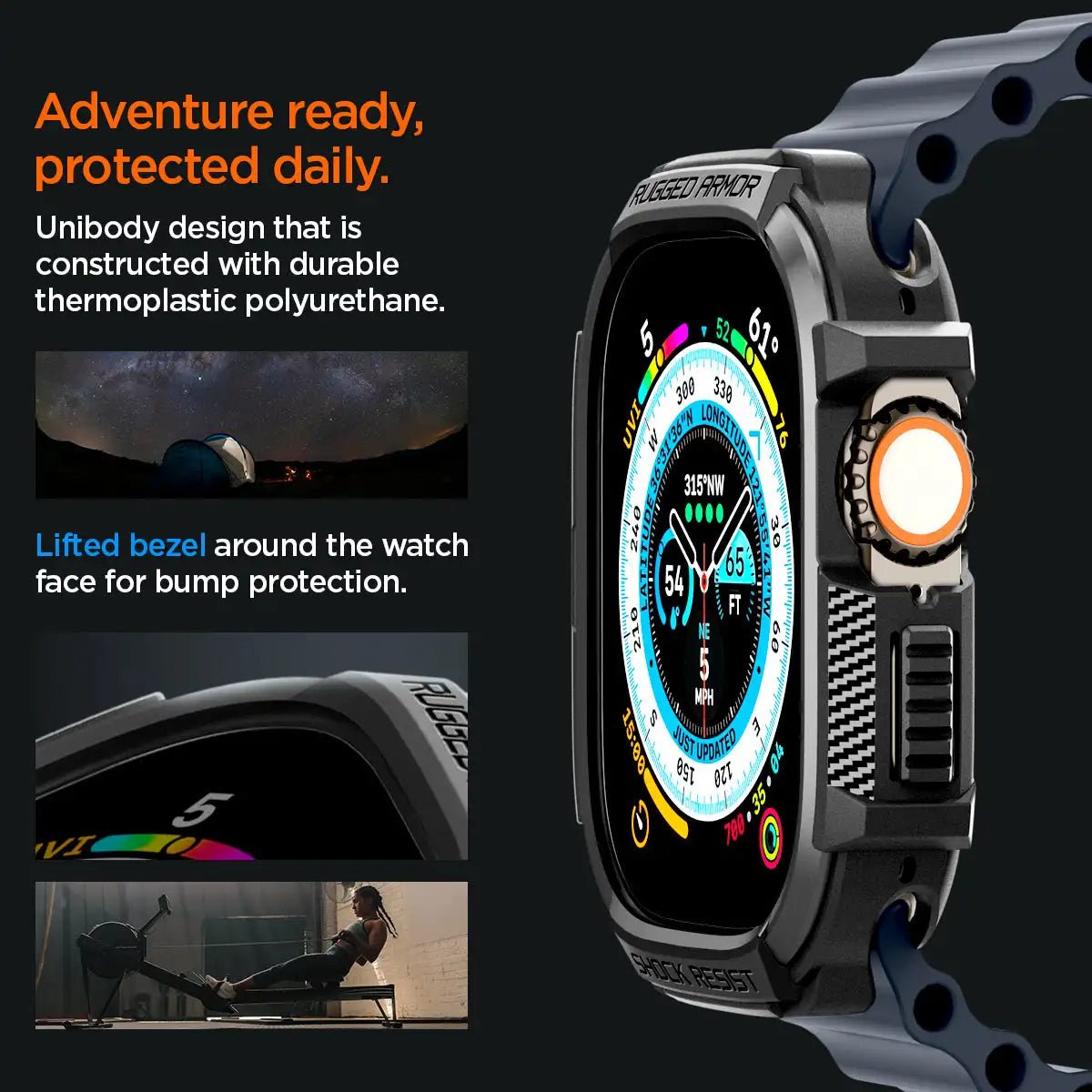 Spigen Rugged Armor Case for Apple Watch Ultra matte finish Techs Park